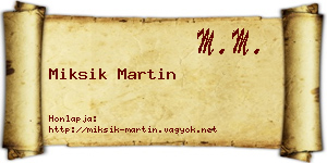 Miksik Martin névjegykártya