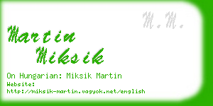 martin miksik business card